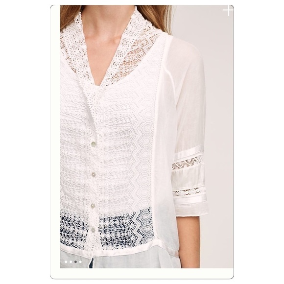 New - anthropologie laceflower buttondown - Picture 1 of 7